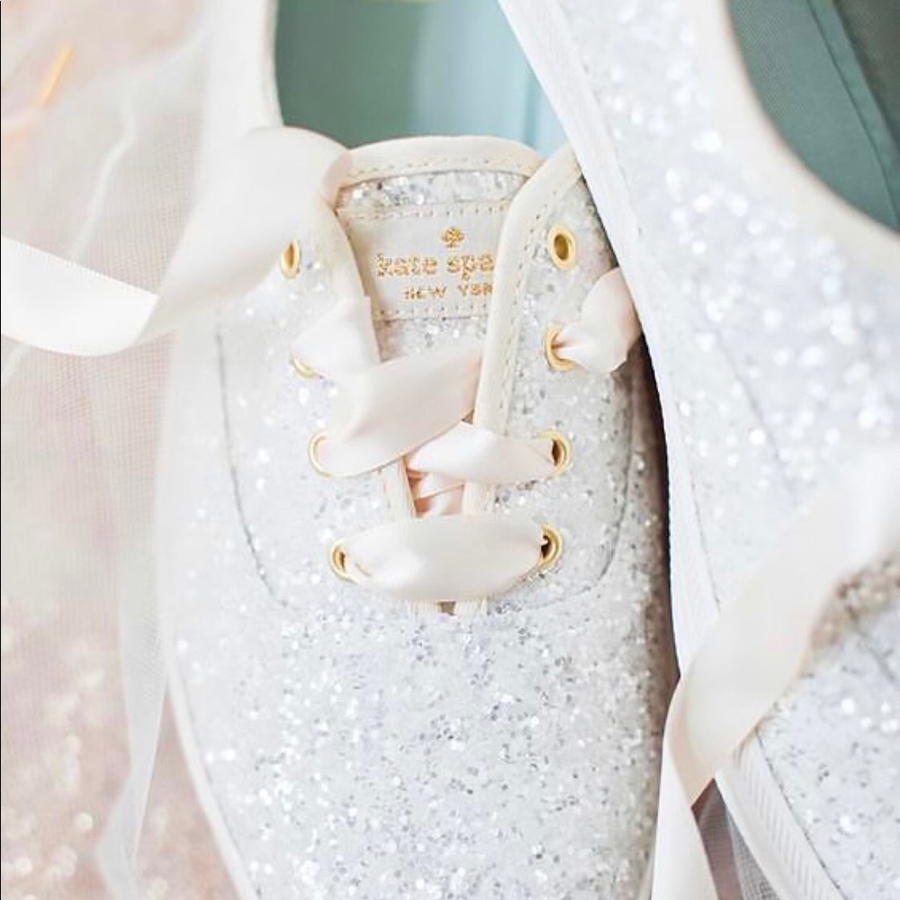 Kate Spade Triple Kick Glitter Cream Keds 5.5